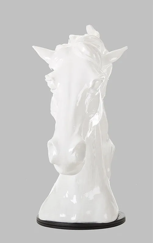 11" White Polyresin Horse Head Sculpture By Homeroots