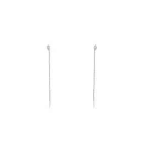 14 Karat White Gold Diamond Threader Earrings