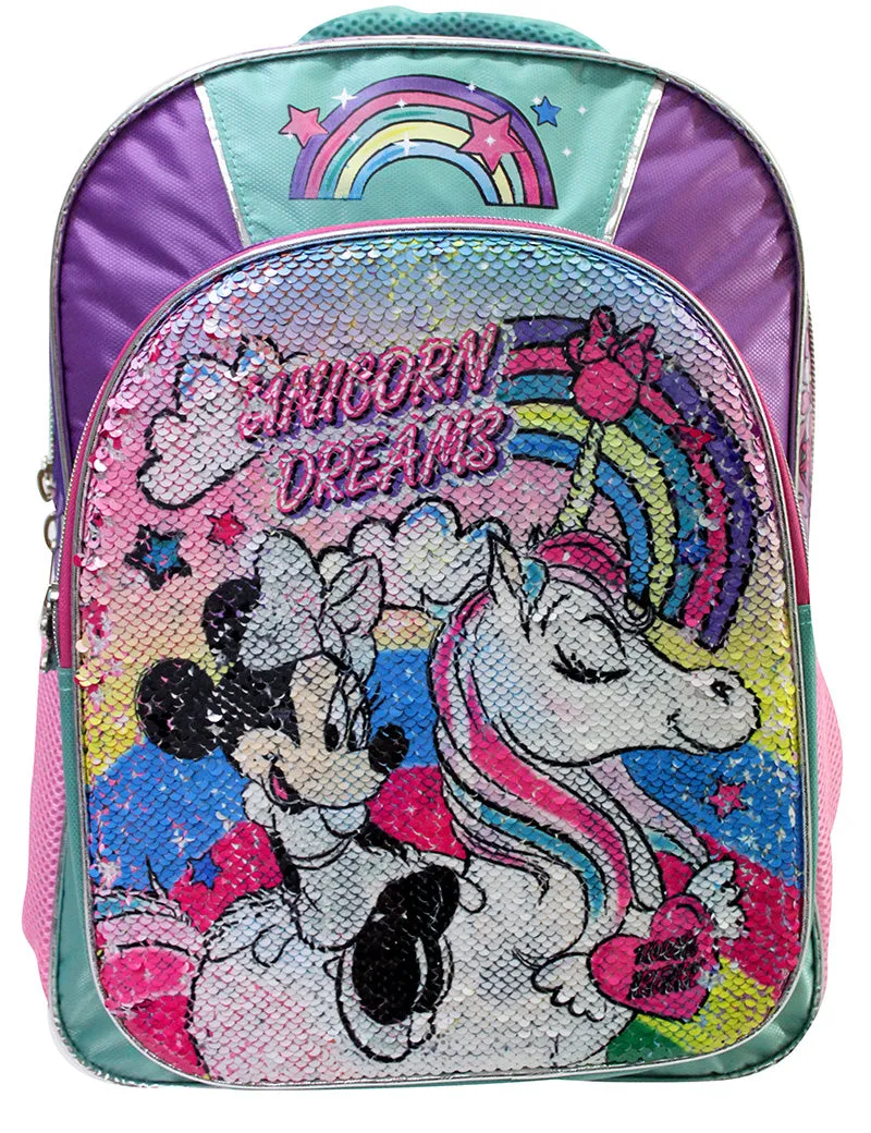 157877 Mochila Minnie Mouse Lentejuela Reversible