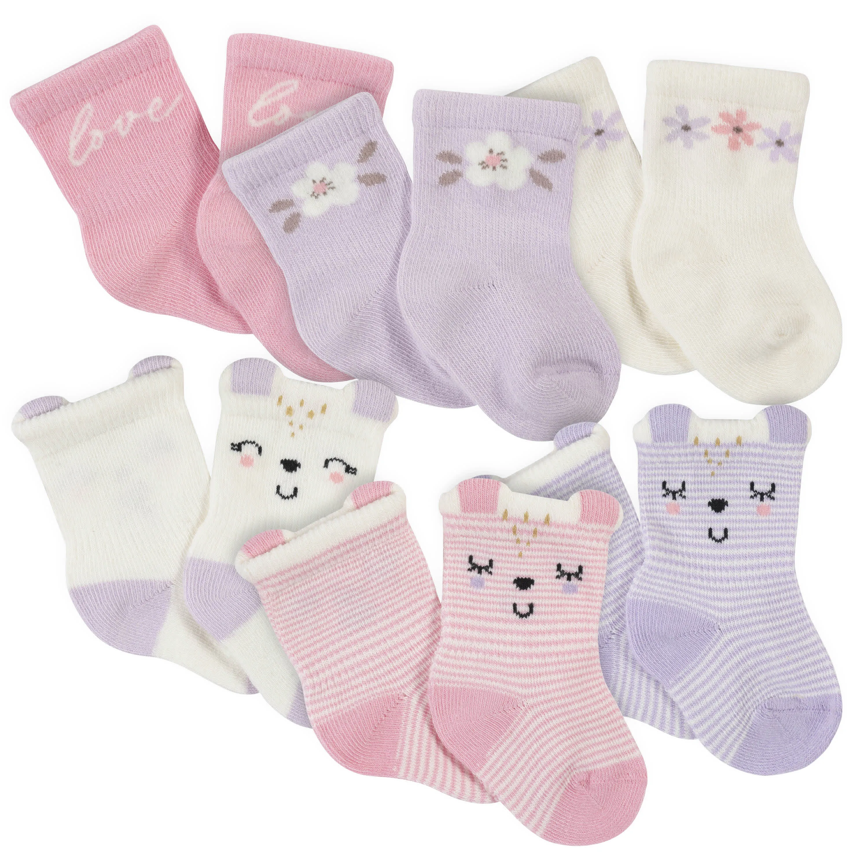 21-Piece Baby Girls Bunny Ballerina Terry Bib, Burpcloth, Mittens, Cap and Bootie Sock Set