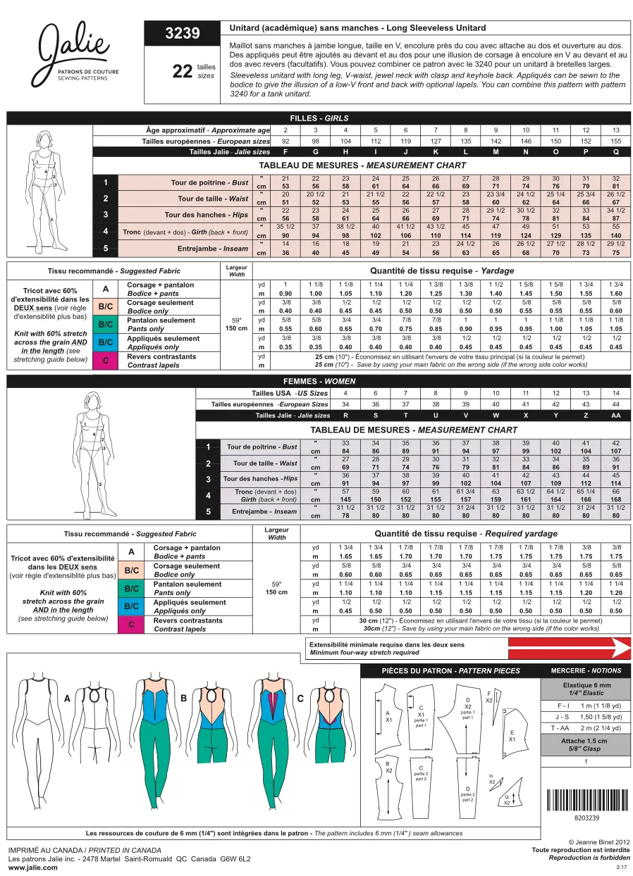 3239 // Long Sleeveless Unitard