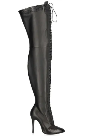 90mm Harriet Leather Over The Knee Boots