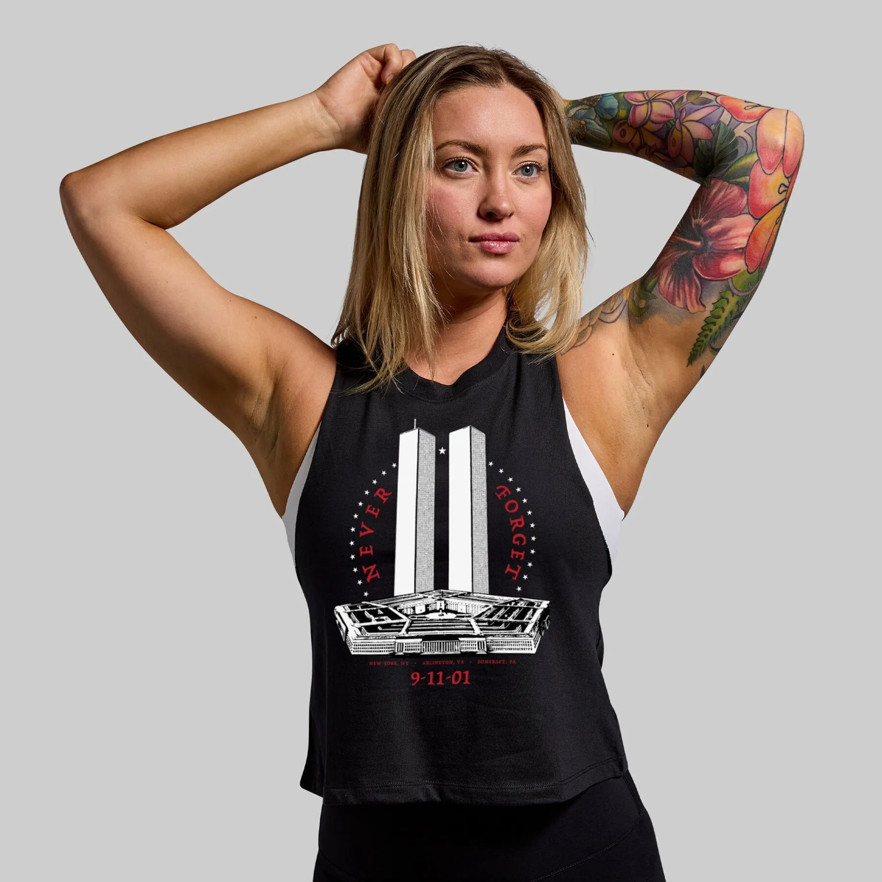 9/11 Tribute Elevate Crop (Black)