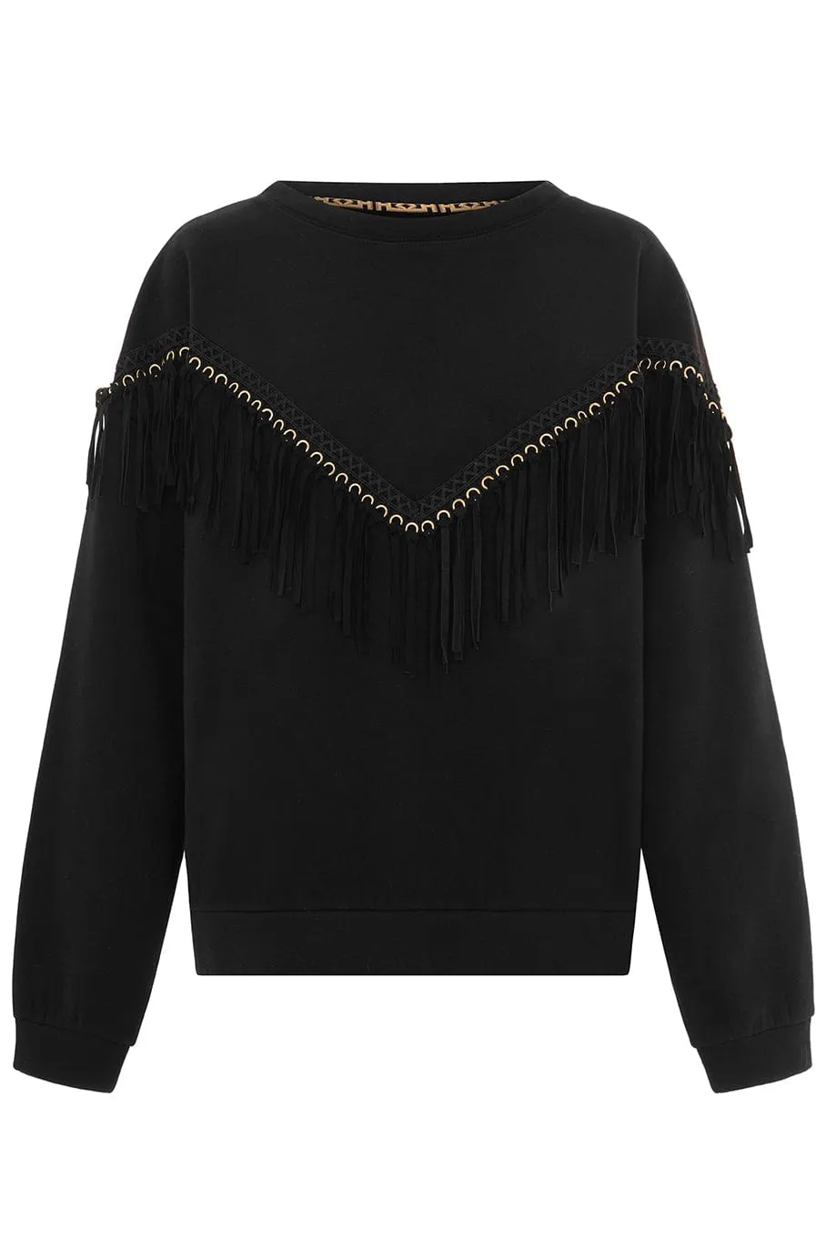 Ada Suede Fringed Sweatshirt