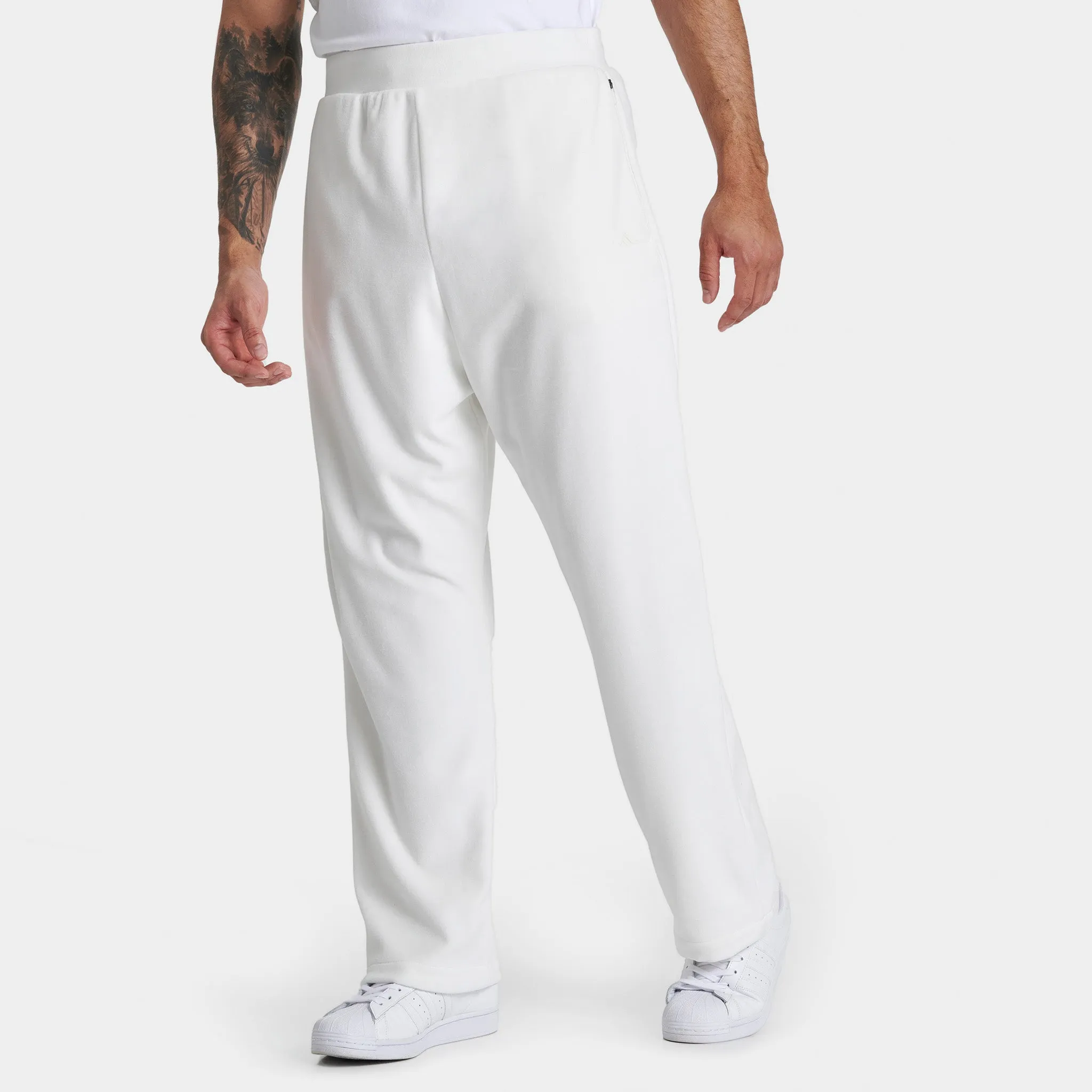 adidas Basketball Velour Pants / Cloud White