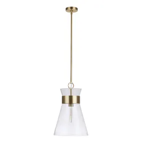 Alicia 1 Light Pendant - Brass