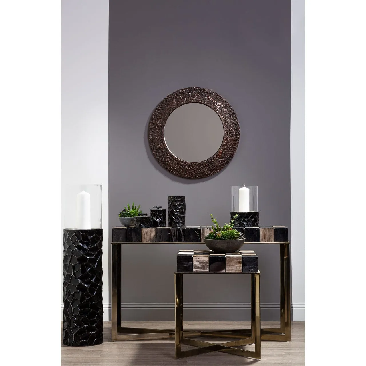 Almora Copper Finish Wall Mirror