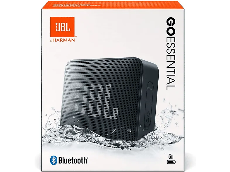 Altavoz inalámbrico - JBL Go Essential, 3.1 W, Bluetooth 4.2, Hasta 5 horas, IPX7, Negro