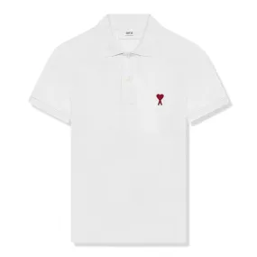 Ami Paris De Coeur White Polo Shirt