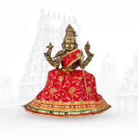 Amman Dress - 9 Inches | Velvet Amman Pavadai/ Velvet Devi Costume for Deity