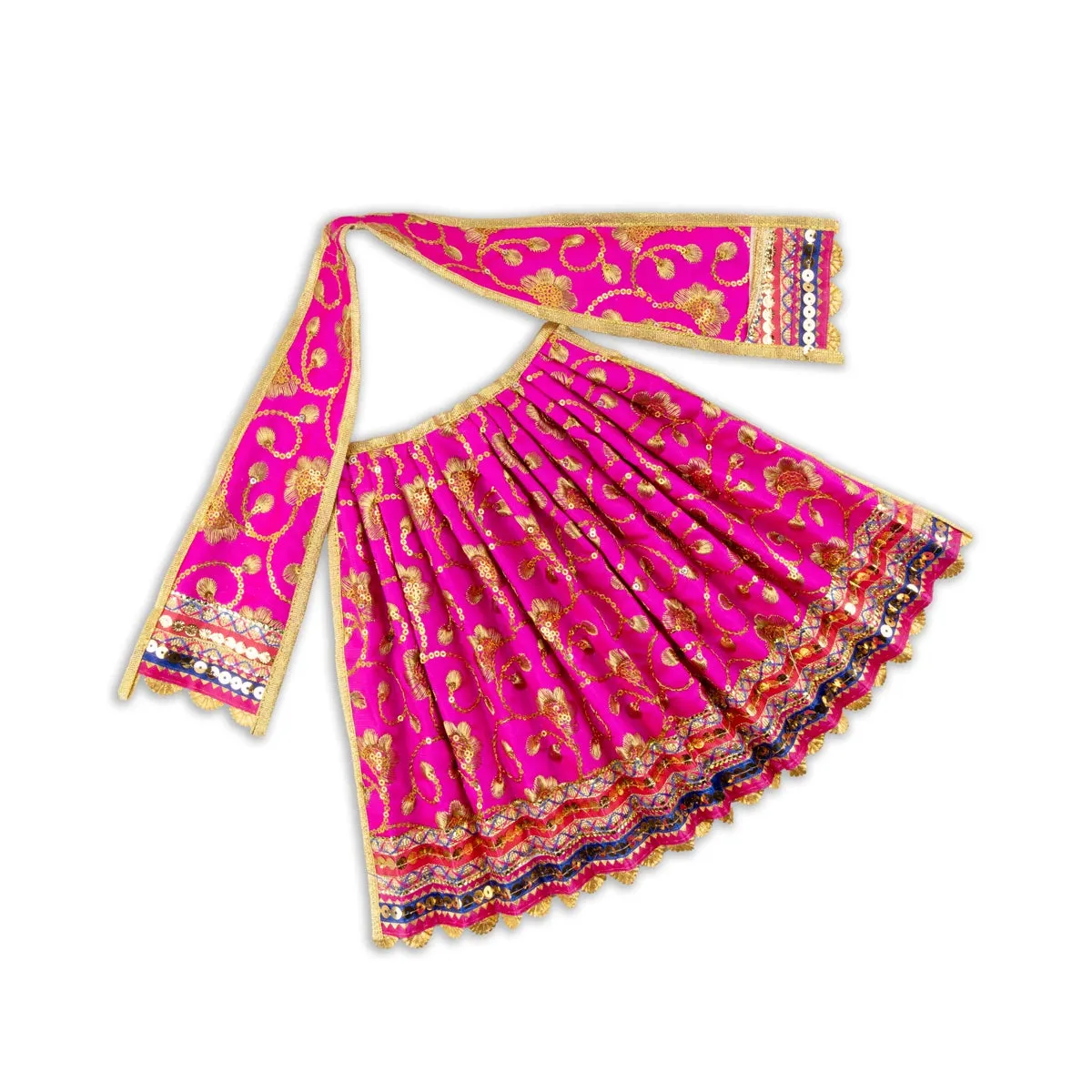 Amman Dress - 9 Inches | Velvet Amman Pavadai/ Velvet Devi Costume for Deity