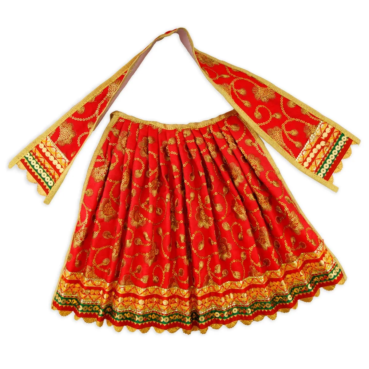 Amman Dress - 9 Inches | Velvet Amman Pavadai/ Velvet Devi Costume for Deity