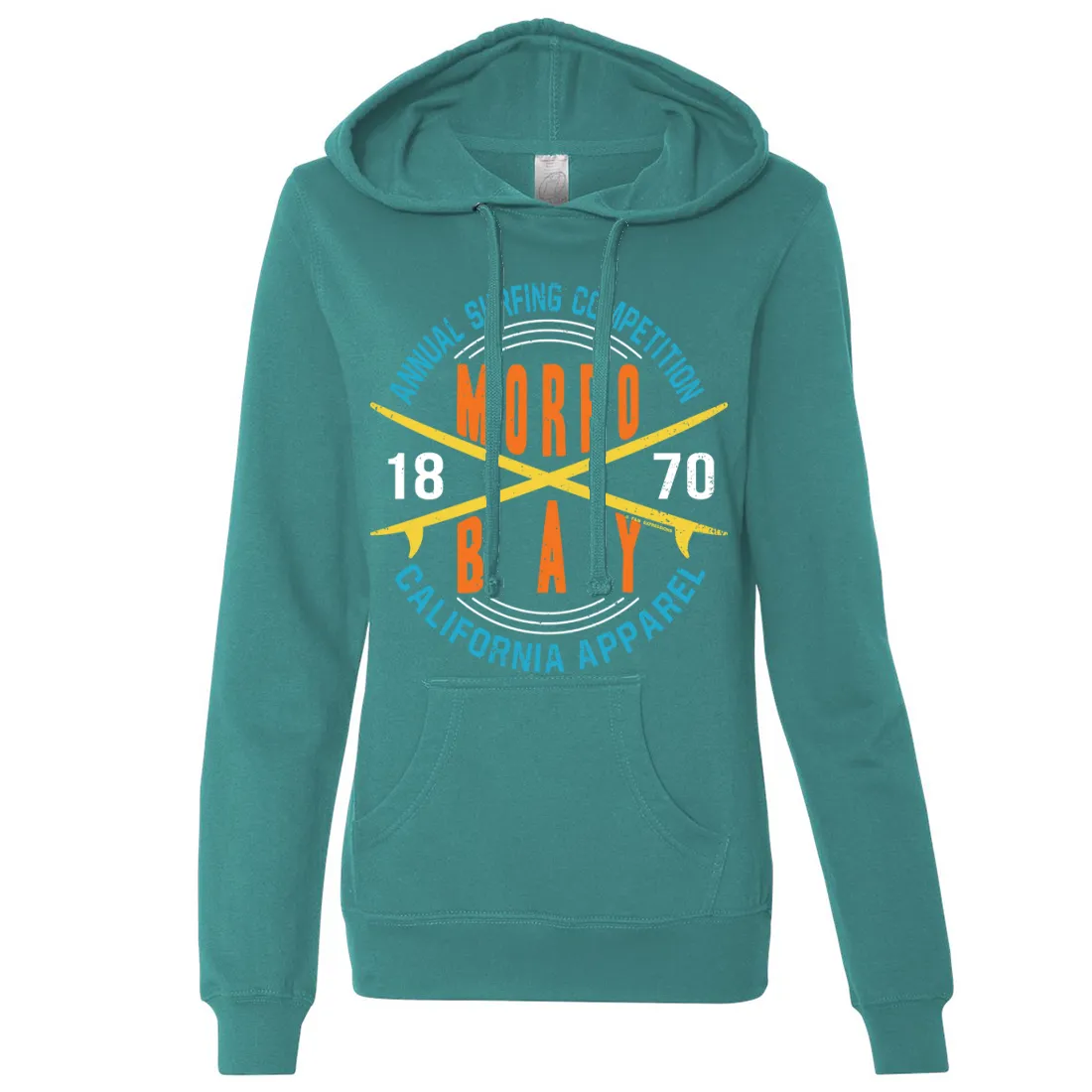 Annual Surfing Competition Ladies Lightweight Fitted Hoodie