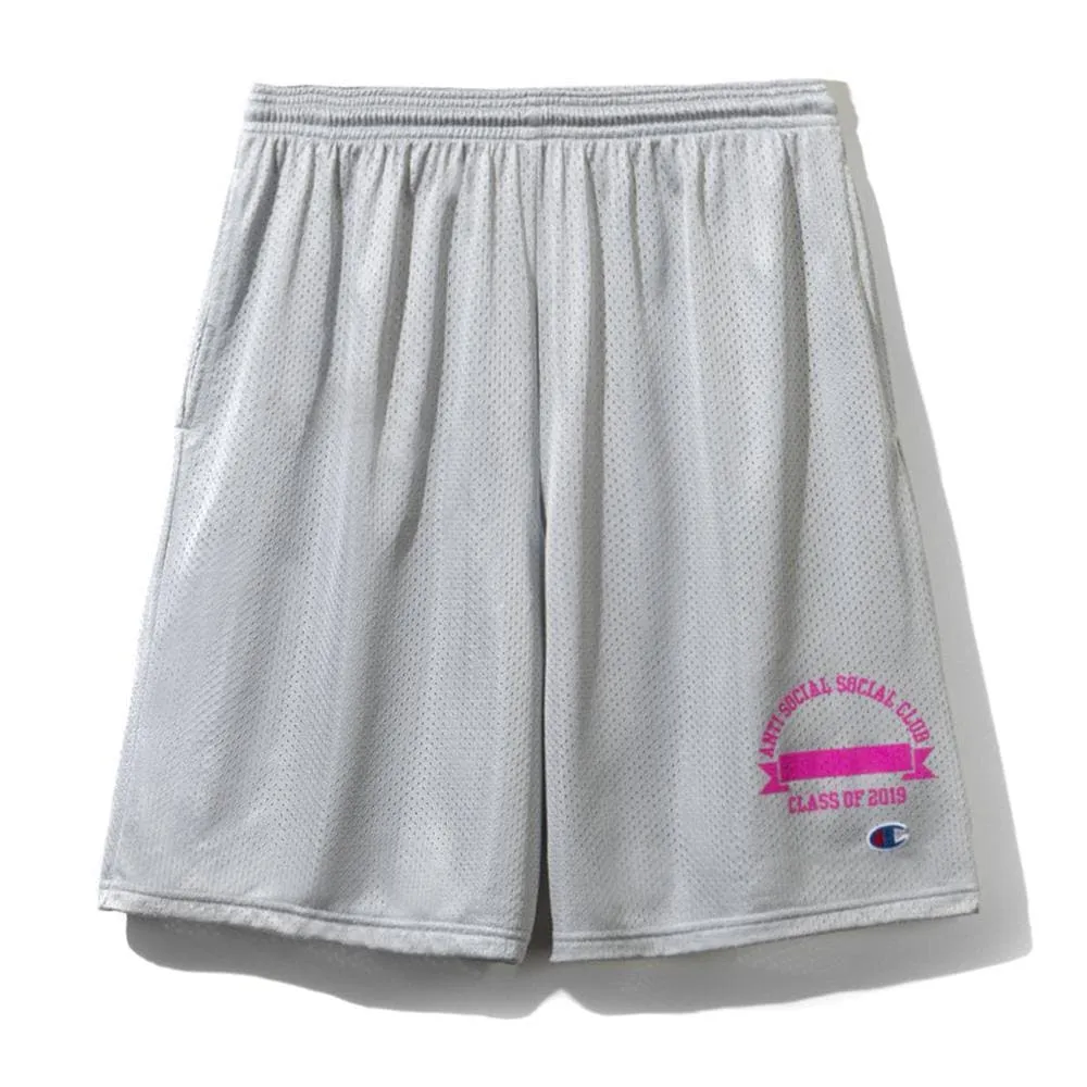 AntiSocialSocialClub HOMEROOM GRY MESH SHORTS -GREY