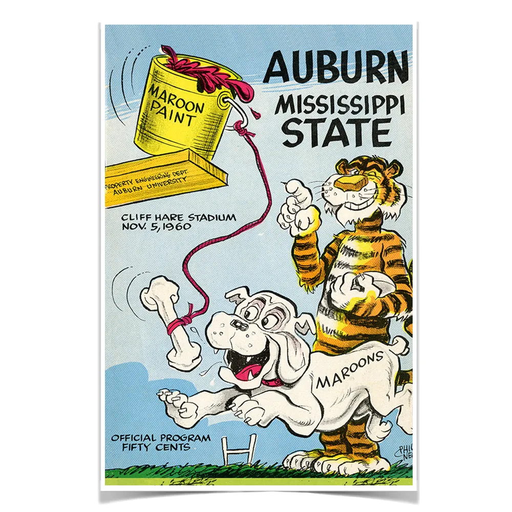 Auburn Tigers - Auburn vs Mississippi State Official Program Cover 11.5.60