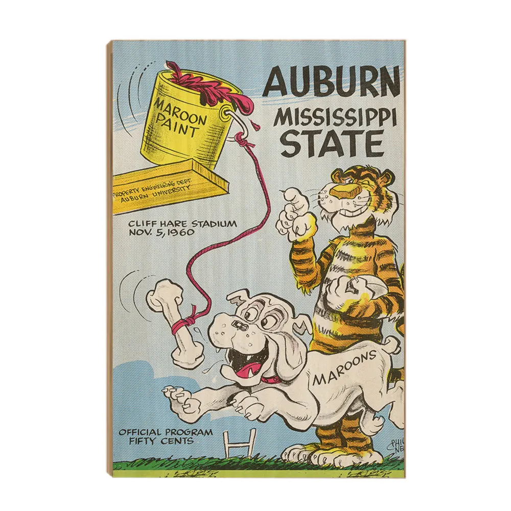 Auburn Tigers - Auburn vs Mississippi State Official Program Cover 11.5.60