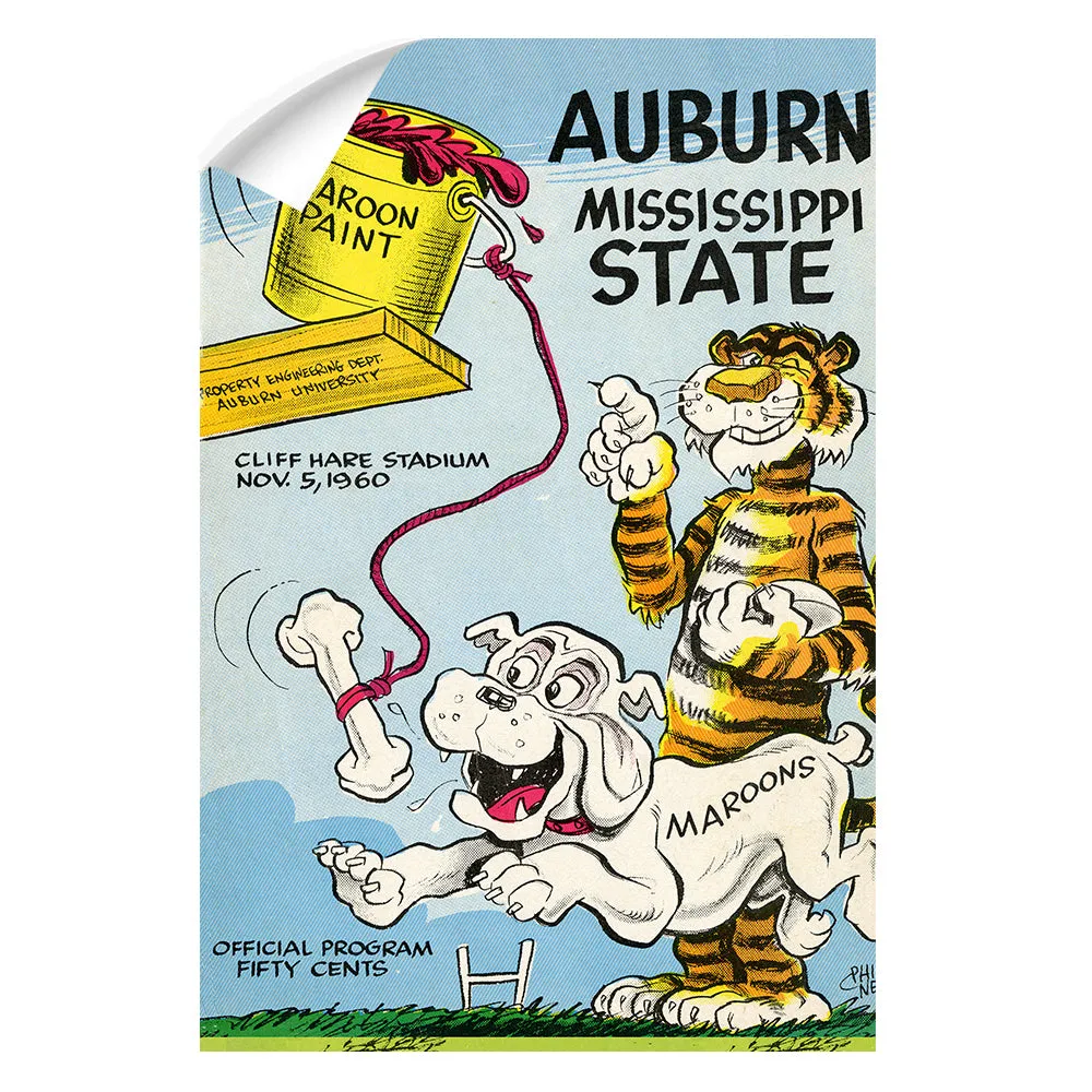 Auburn Tigers - Auburn vs Mississippi State Official Program Cover 11.5.60