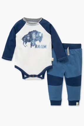 Baby Onesie Burt's Bees Roam Pants Set