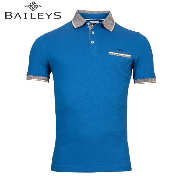 Baileys Contrast Collar Blue Polo Shirt Blue