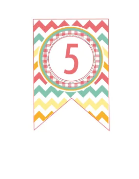 Banner Numbers | Hello! Sunshine Coral | UPRINT | Schoolgirl Style