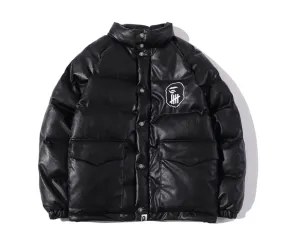 BAPE Puff Leather Jacket Black