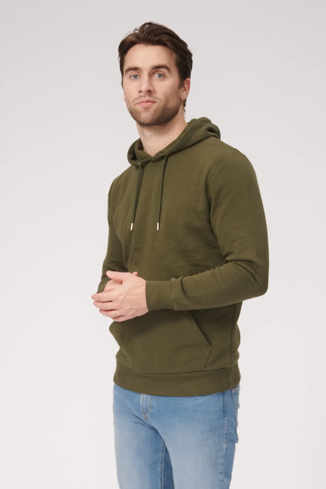 Basic Hoodie Sweat - Mørkegrøn