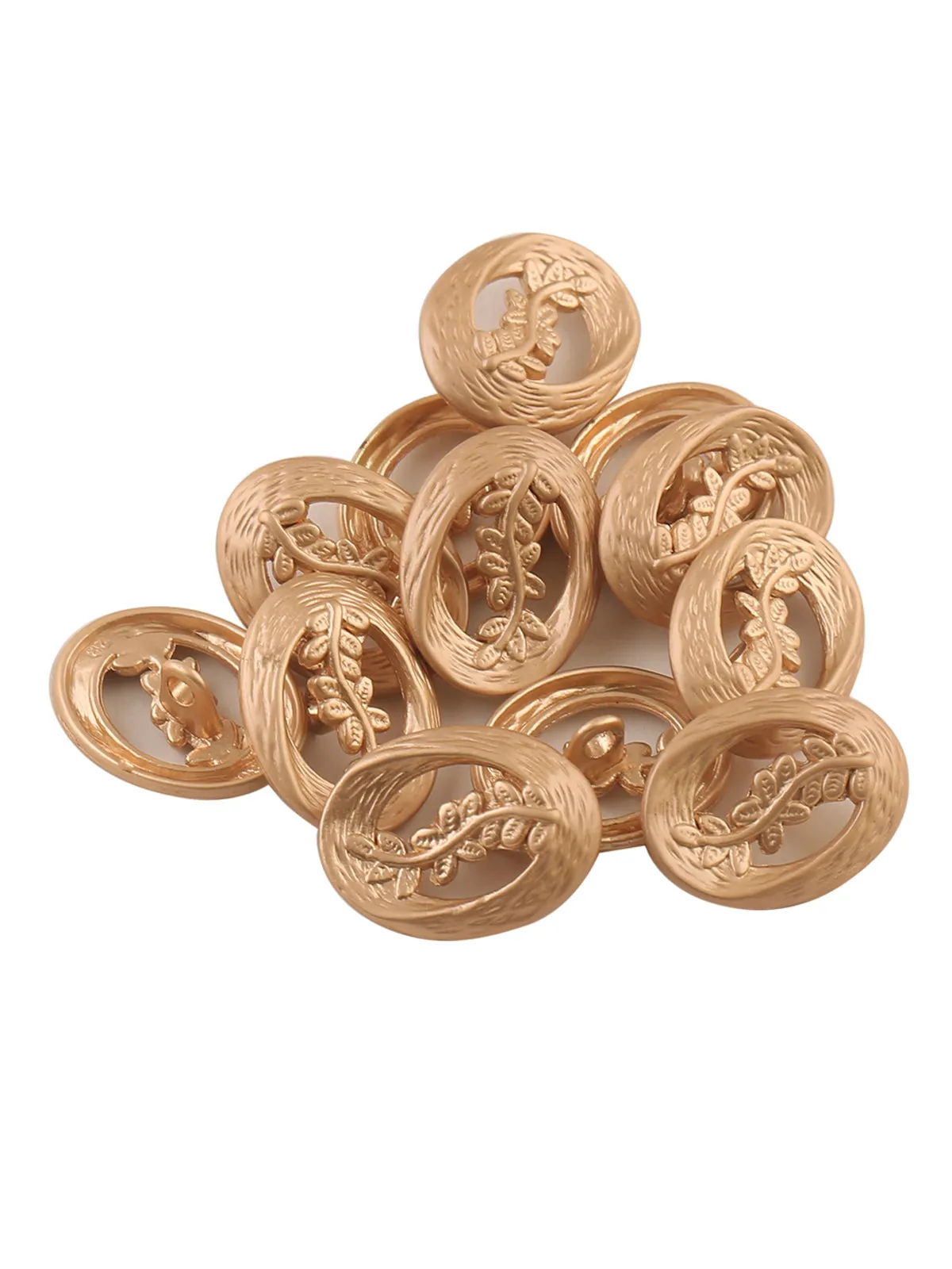 Beautiful Oval Shape Matte Gold Decorative Metal Button