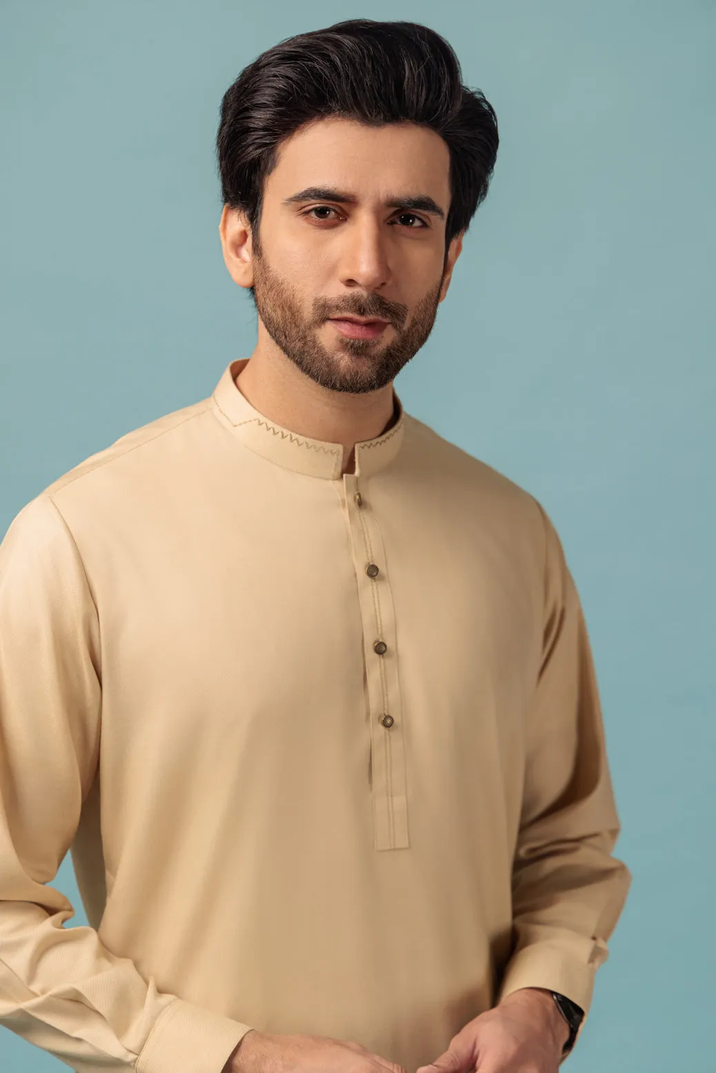 BEIGE-BLENDED-KURTA SHALWAR - (KSRW23-029) BIN 51 M6