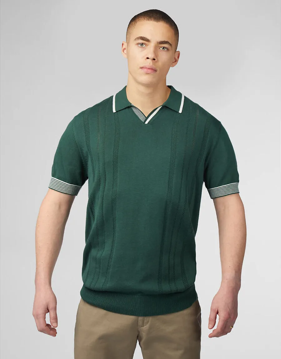 Ben Sherman Open Neck Green Polo