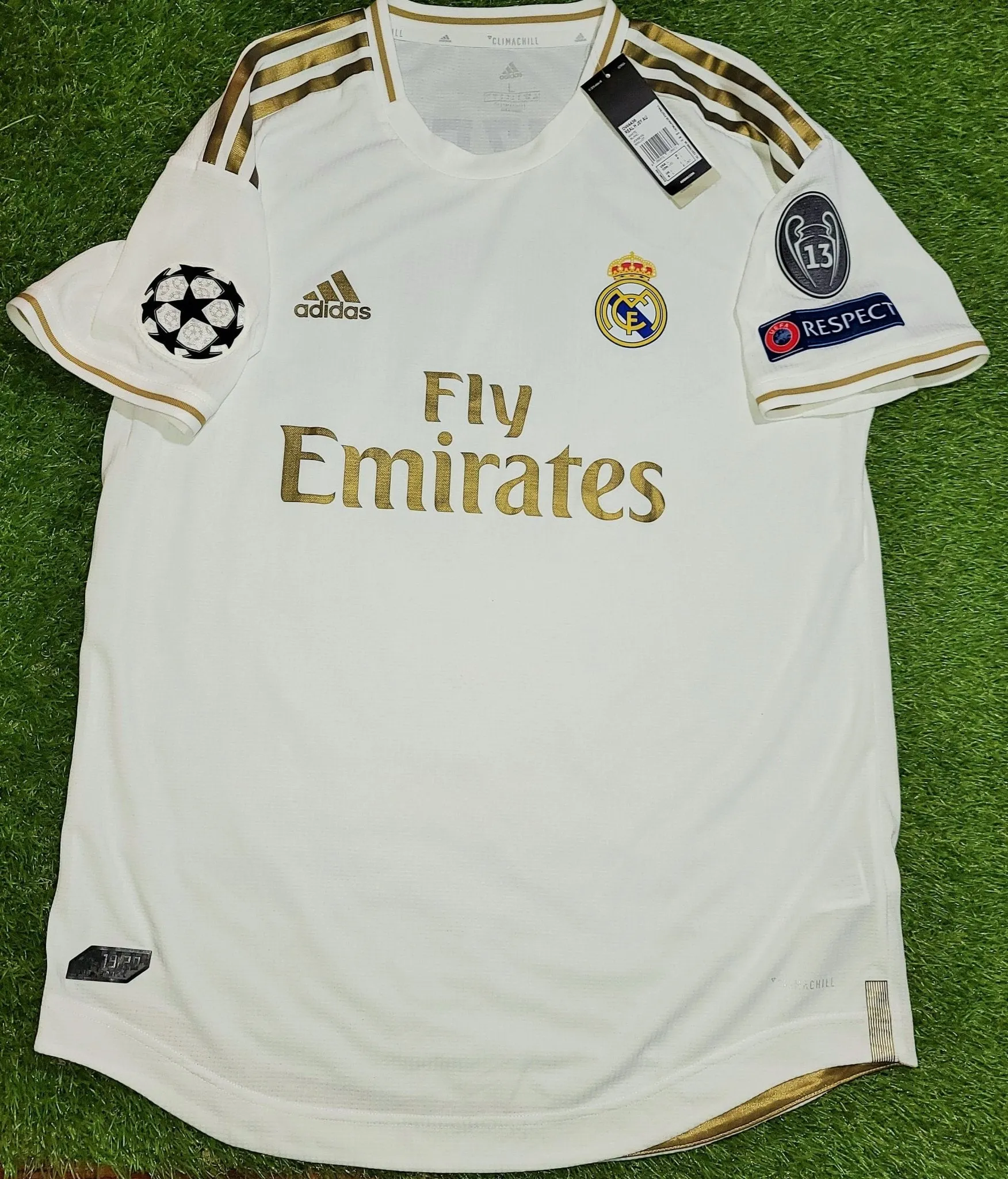 Benzema Real Madrid 2019 2020 CLIMACHILL PLAYER ISSUE UEFA Home Jersey Camiseta Shirt BNWT L SKU# DW4436