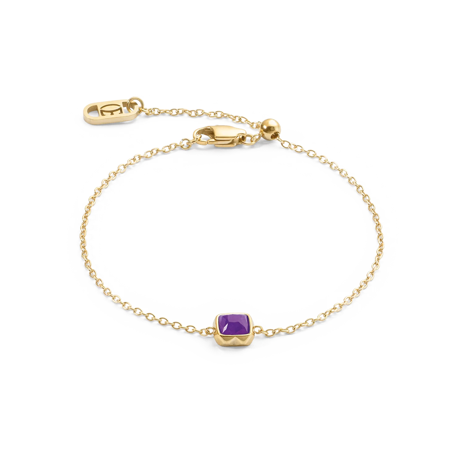 Birthstone February Bracelet Sugilite Gold