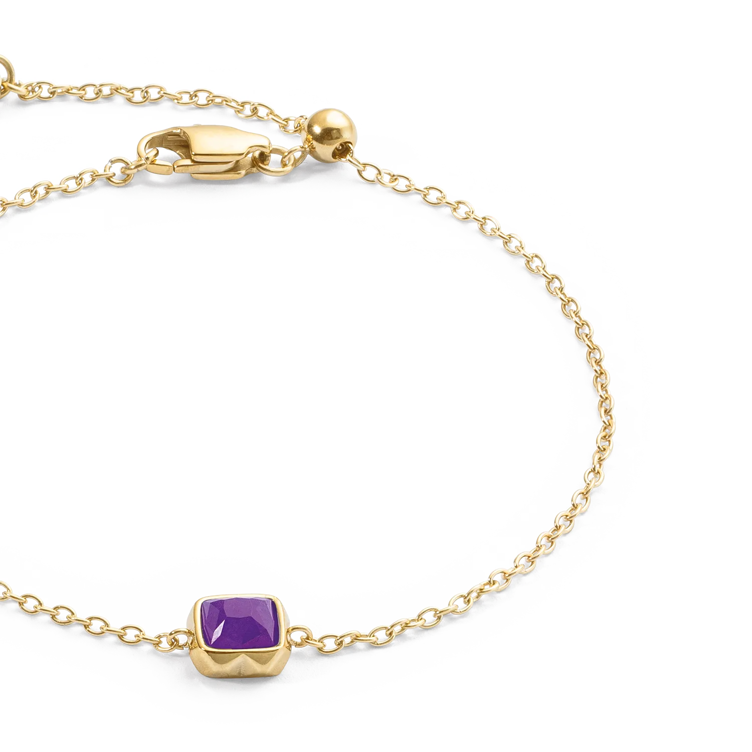 Birthstone February Bracelet Sugilite Gold