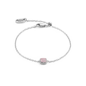 Birthstone October Bracelet Rose Quartz Silver