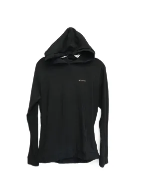 Black Athletic Top Long Sleeve Hoodie By Columbia, Size: M