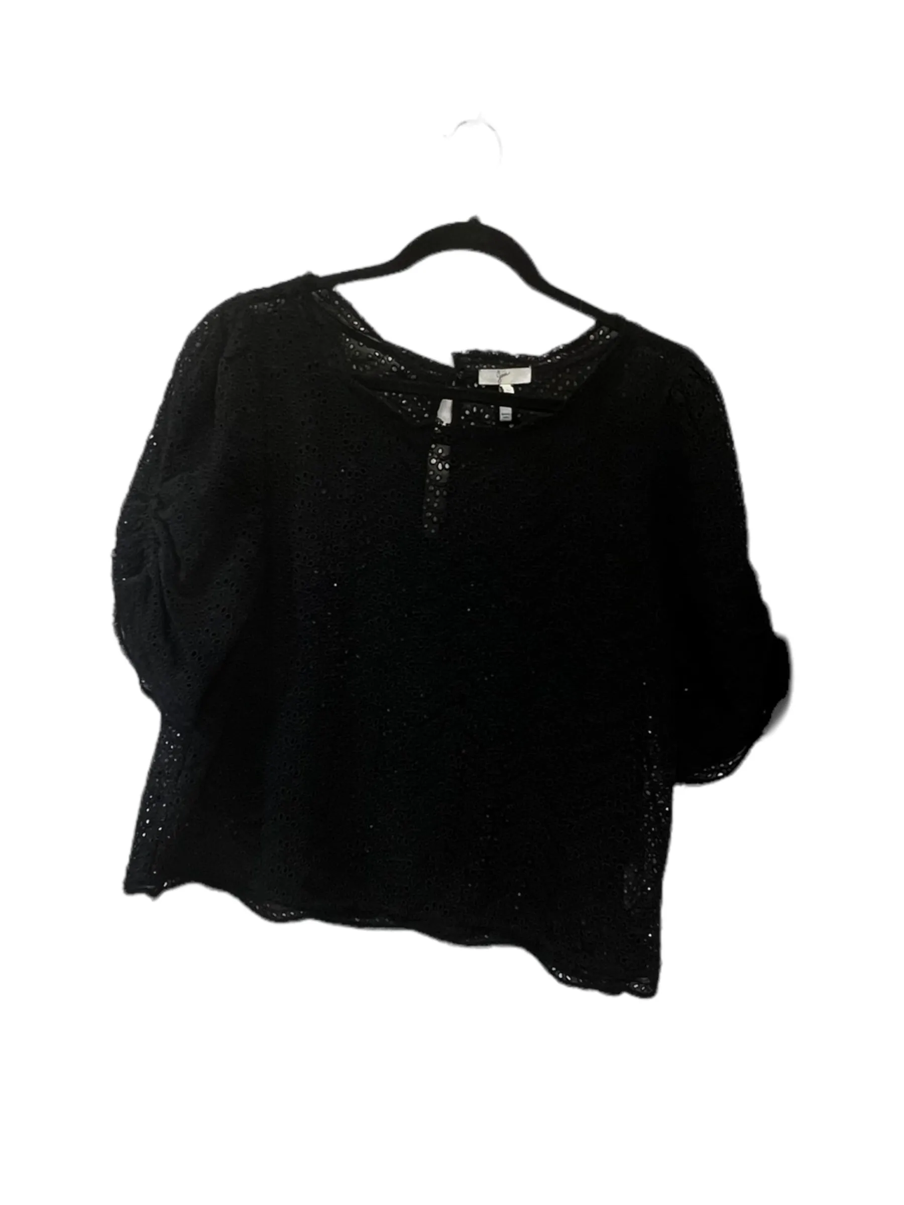 Black Top Long Sleeve Designer Joie, Size L