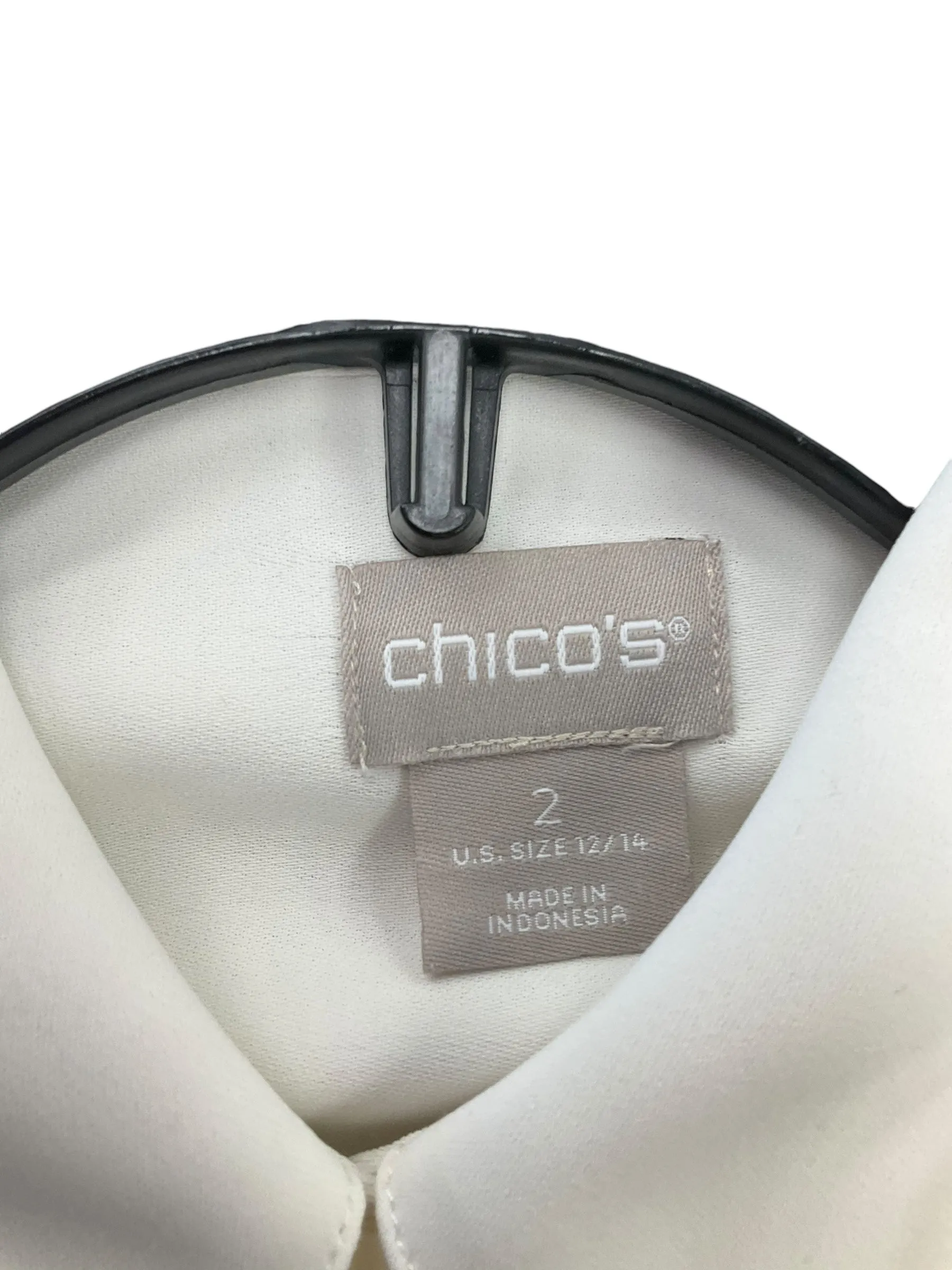 Blouse Long Sleeve By Chicos In Cream, Size: L