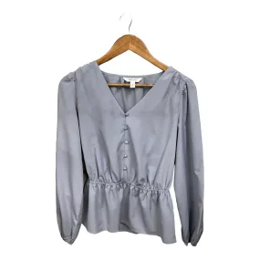 Blouse Long Sleeve By Nine West In Blue, Size: S