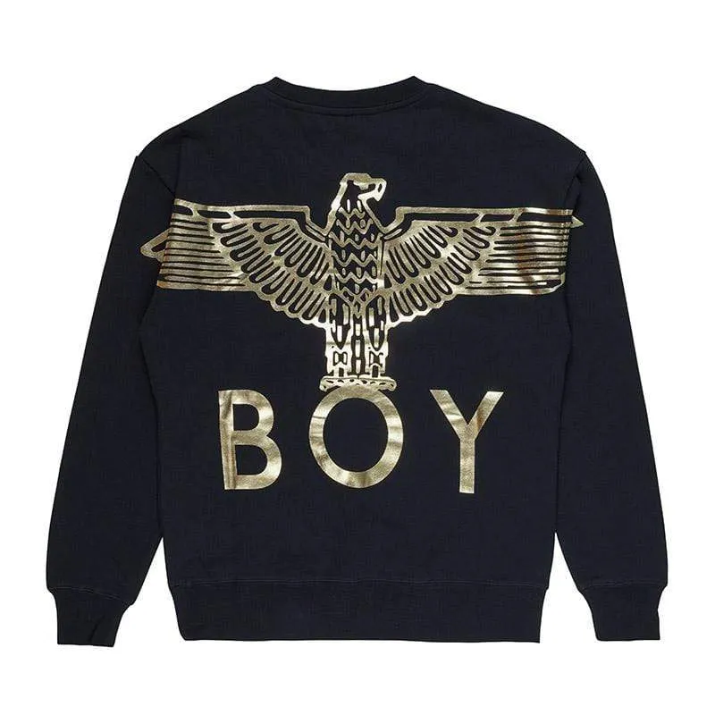 BOY EAGLE BACKPRINT SWEATSHIRT - BLACK/GOLD