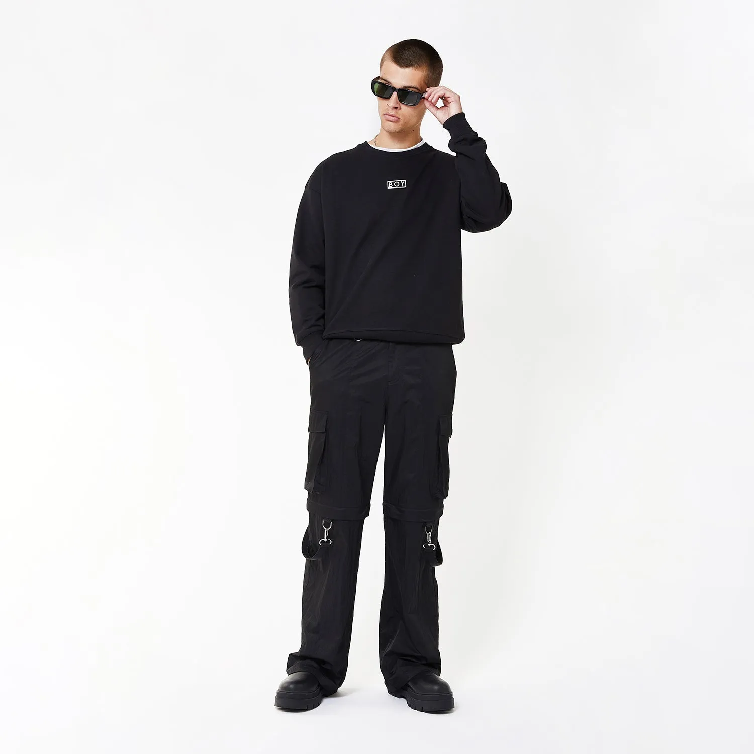 BOY EAGLE FLOCK SWEATSHIRT - BLACK