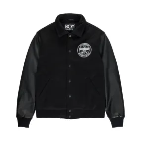 BOY SLOANE VARSITY BOMBER JACKET - BLACK