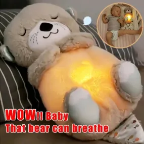 Breathing Otter Soothe Baby Sleeping Plush Toy Snuggle Otter Belly Motion Soothing Rhythmic Music SoftLight Night Companion Doll