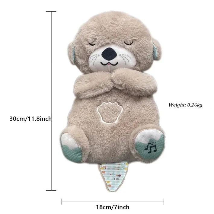 Breathing Otter Soothe Baby Sleeping Plush Toy Snuggle Otter Belly Motion Soothing Rhythmic Music SoftLight Night Companion Doll