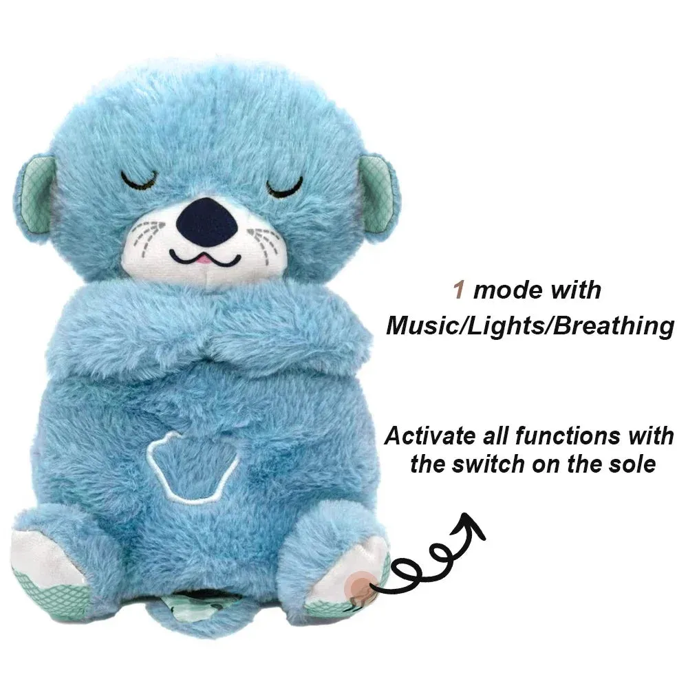 Breathing Otter Soothe Baby Sleeping Plush Toy Snuggle Otter Belly Motion Soothing Rhythmic Music SoftLight Night Companion Doll