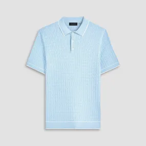 Cable Stitch Short Sleeve Polo Sweater