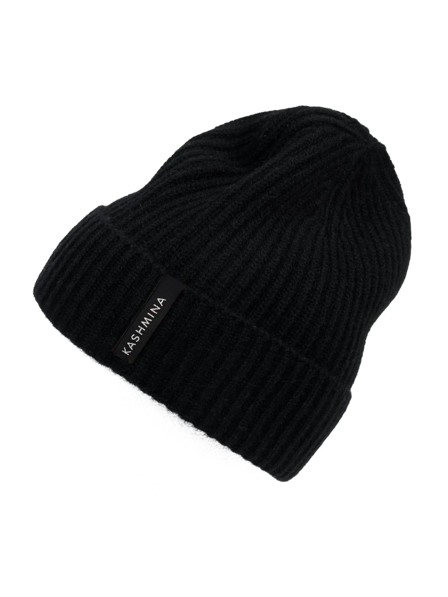 Cashmere beanie men "Ask" - black