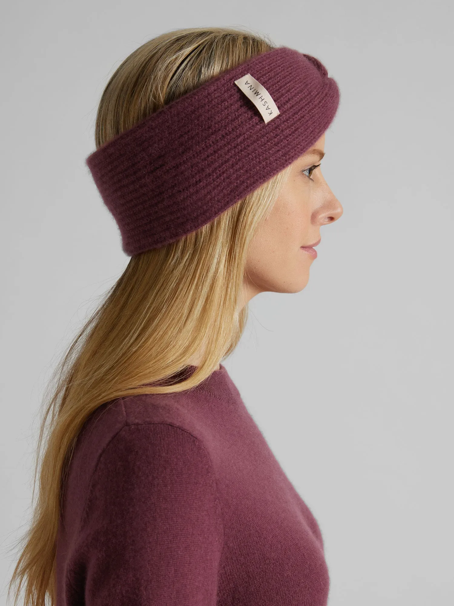 Cashmere head band "Freya" - wild plum