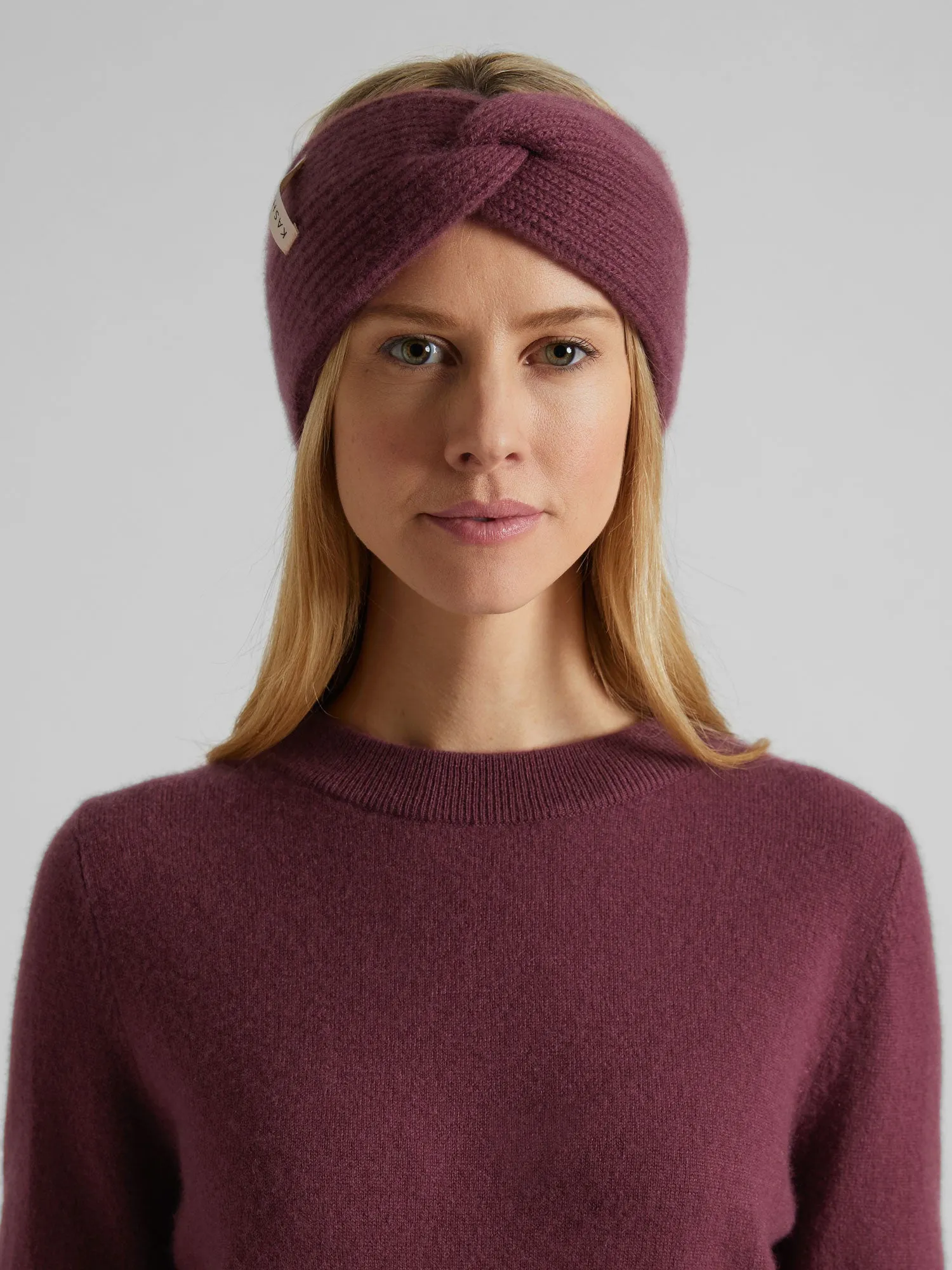 Cashmere head band "Freya" - wild plum