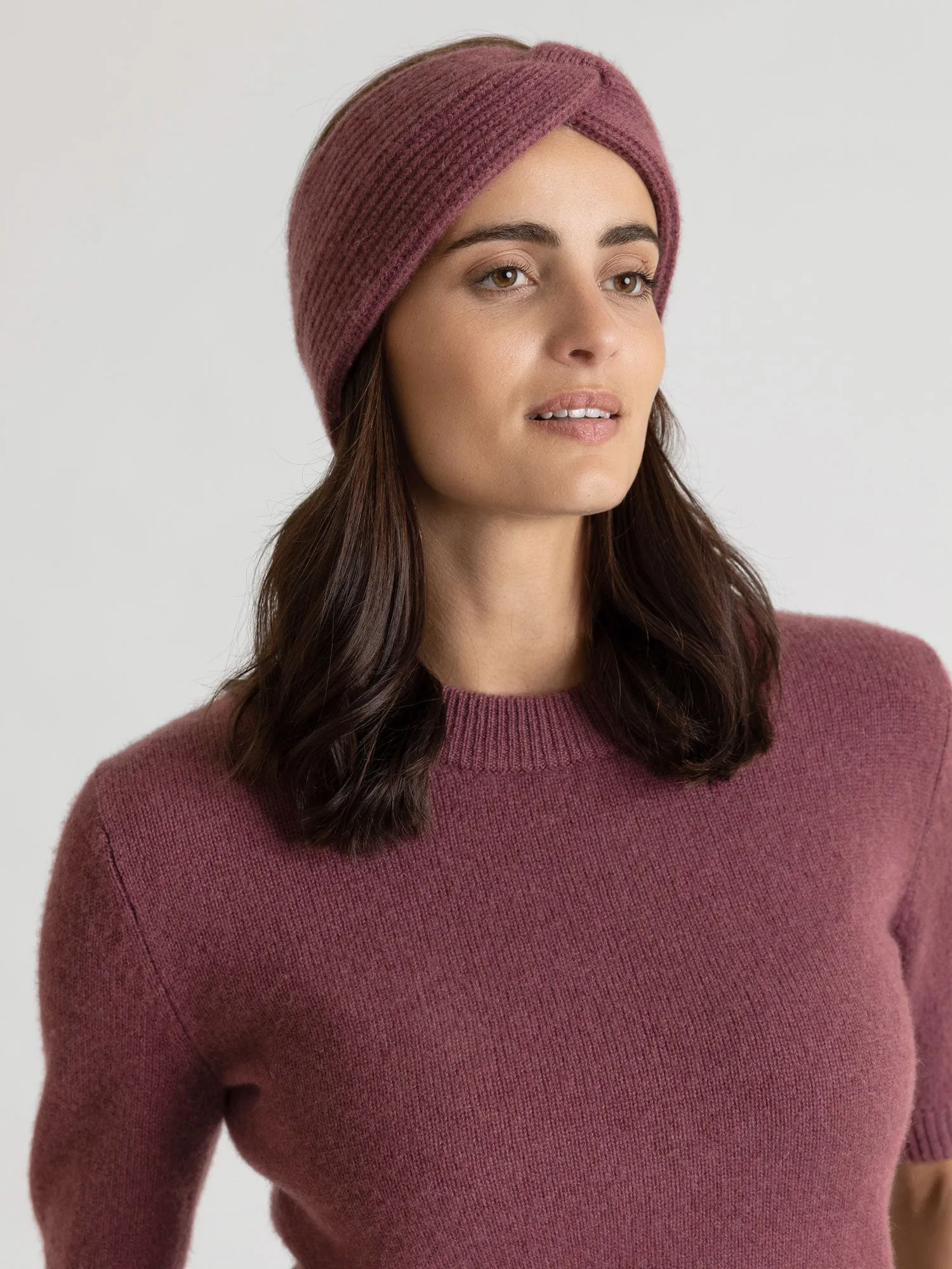 Cashmere head band "Freya" - wild plum