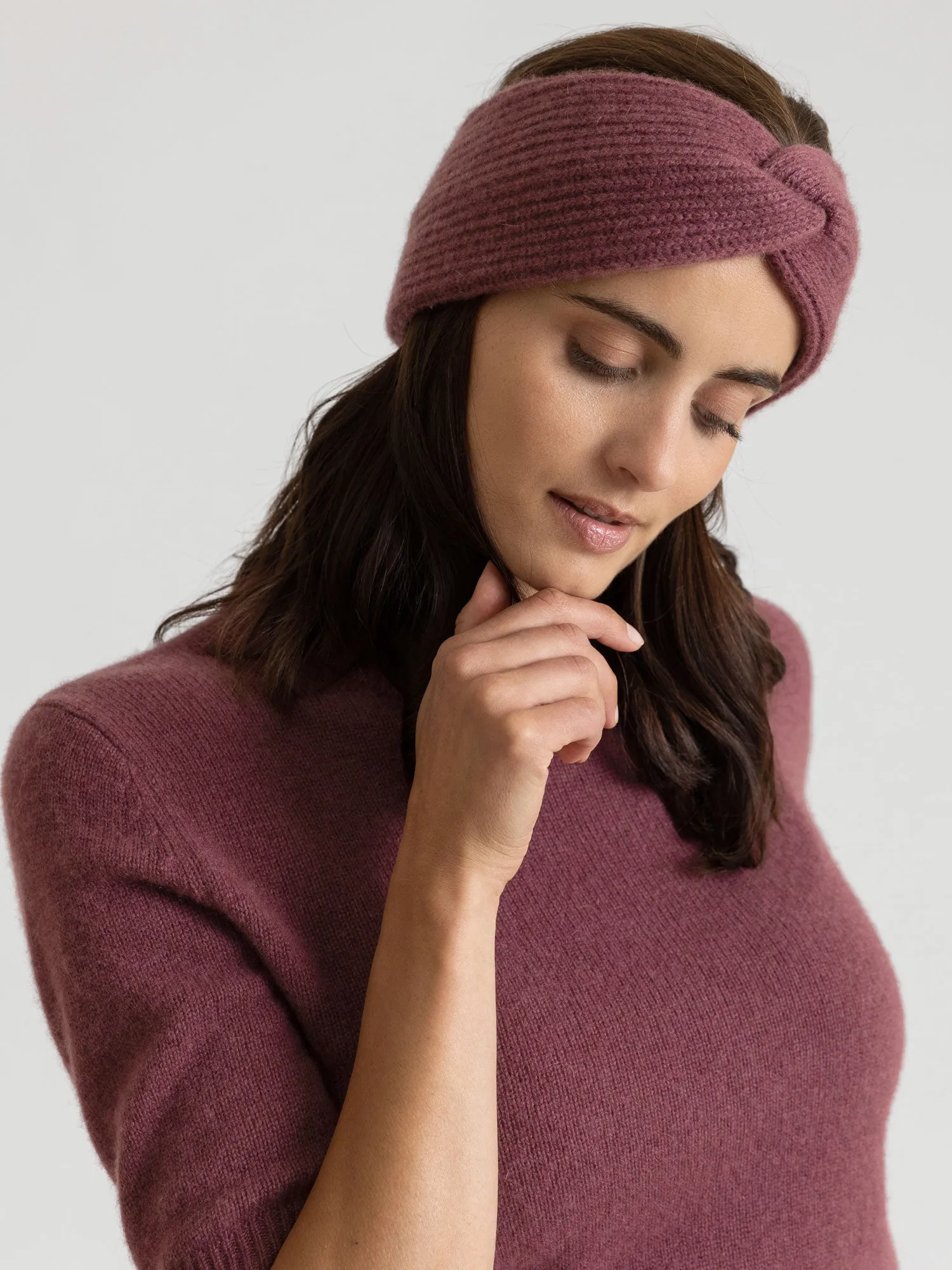 Cashmere head band "Freya" - wild plum