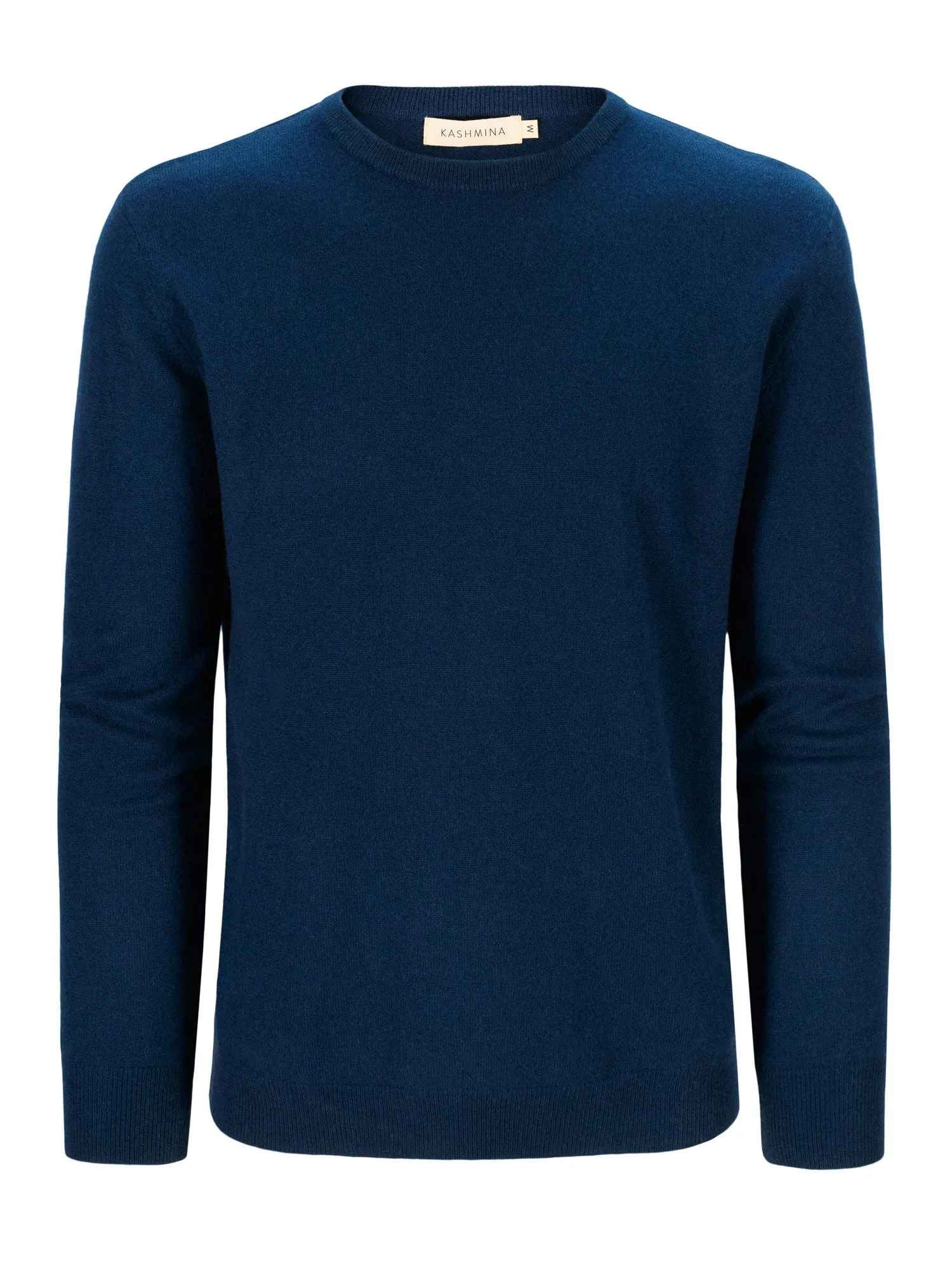 Cashmere sweater men "O-neck" - mountain blue